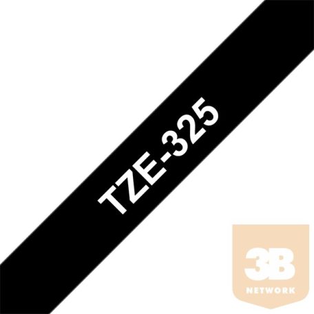 BROTHER Festékszalag TZe-325, Fekete alapon Fehér, Laminált, 9mm 0.35", 8 méter