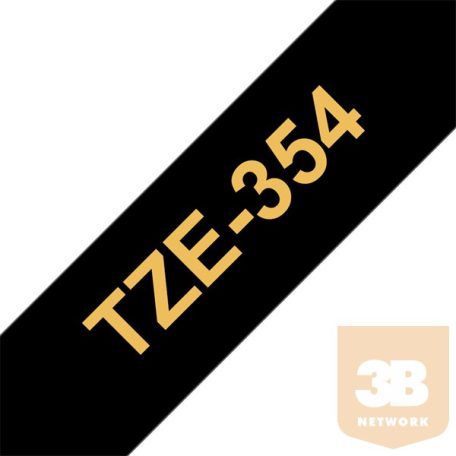 BROTHER Festékszalag TZe-354, Fekete alapon Arany, Laminált, 24mm 0.94", 8 méter