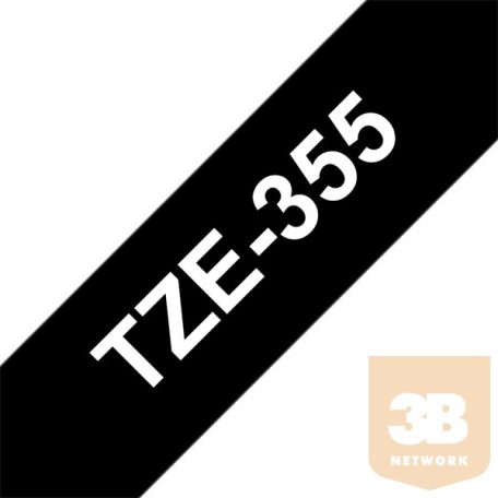 BROTHER Festékszalag TZe-355, Fekete alapon Fehér, Laminált, 24mm 0.94", 8 méter