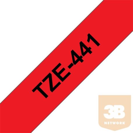 BROTHER Festékszalag TZe-441, Piros alapon Fekete, Laminált, 18mm 0.7", 8 méter