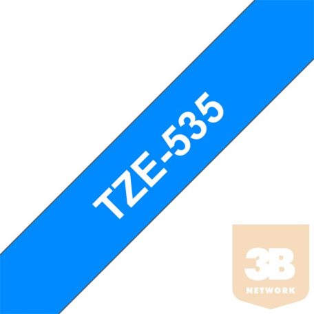 BROTHER Festékszalag TZe-535, Kék alapon Fehér, Laminált, 12mm 0.47", 8 méter