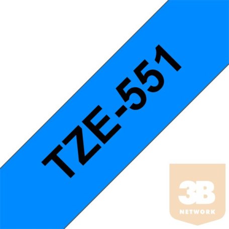 BROTHER Festékszalag TZe-551, Kék alapon Fekete, Laminált, 24mm 0.94", 8 méter