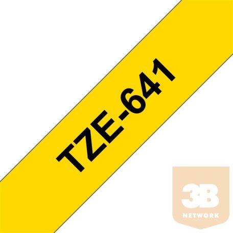 BROTHER Festékszalag TZe-641, Sárga alapon Fekete, Laminált, 18mm 0.7", 8 méter