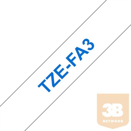 BROTHER Festékszalag TZe-FA3, Fehér alapon Kék, Szövet szalag, 12mm 0.47", 3 méter