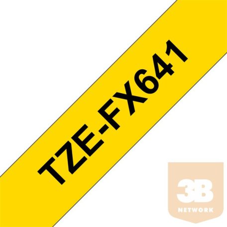 BROTHER Festékszalag TZe-FX641, Sárga alapon Fekete, Flexibilis, 18mm 0.7", 8 méter