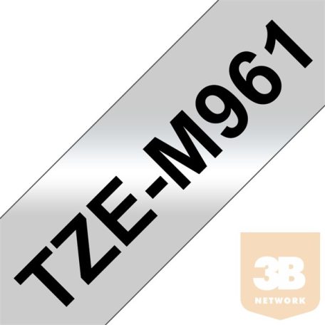 BROTHER Festékszalag TZe-M961, Matt ezüst alapon Fekete, Laminált, 36mm 1.4", 8 méter