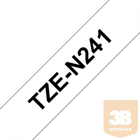 BROTHER Festékszalag TZe-N241, Fehér alapon Fekete, Nem laminált, 18mm 0.7", 8 méter
