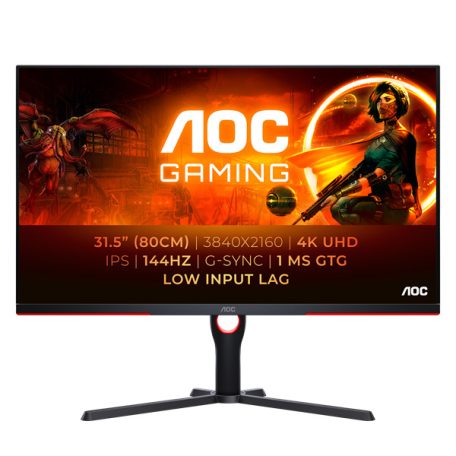 AOC Gaming 144Hz IPS monitor 31.5" U32G3X/BK, 3840x2160, 16:9, 400cd/m2, 1ms, 2xHDMI/2xDisplayPort