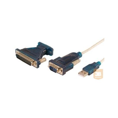 LOGILINK adapter USB 2.0 --> soros 9+25-pin; 1.2m kábel, Windows 8