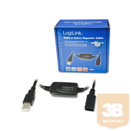 LOGILINK USB 2.0 hosszabbító kábel fekete 10m