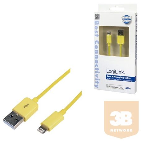 MOBIL LogiLink UA0201 Apple® Lightning USB csatlakozó kábel - 1m - Sárga