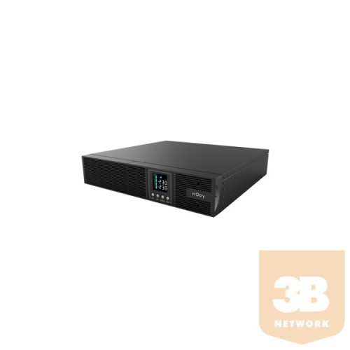 NJOY Szünetmentes 1000VA - Aster 1K (8x IEC C13, On-line, RS232, USB, szoftver, LCD kijelző, 2U rack)