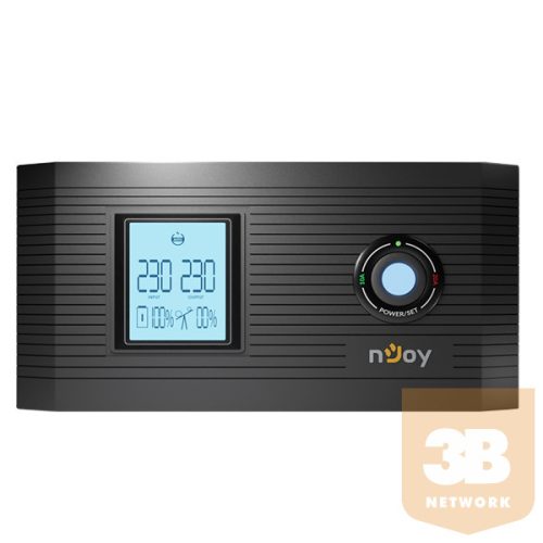 NJOY Inverter - Aira 1200 (2 Schuko, Szinusz hullám, Akku Támogatás: 40Ah-200Ah, AVR,  fekete)