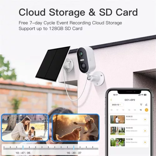 Arenti IP wifi csempekamera - GO1 + SP2 (3MP, IR 10m, microSD, mikrofon, hangszóró, akkus, SP2 napelem, IP65 kültéri)