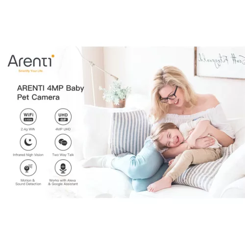Arenti IP wifi csempekamera - IN1Q (4MP, 3,6mm, IR 10m, microSD, mikrofon, hangszóró, beltéri)