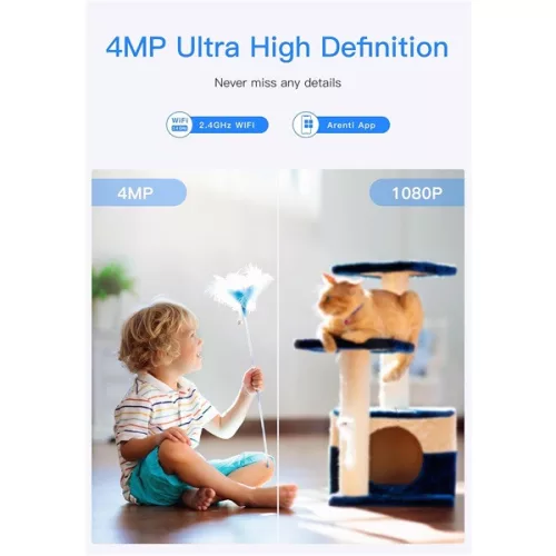 Arenti IP wifi csempekamera - IN1Q (4MP, 3,6mm, IR 10m, microSD, mikrofon, hangszóró, beltéri)