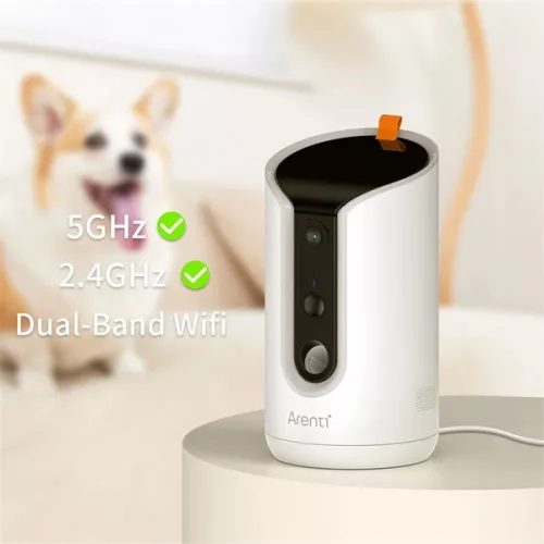Arenti Kisállat kamera - PETCAM1T (3MP, jutalomfalat-adagoló, Wifi, microSD, mikrofon, hangszóró)