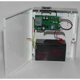   Makrai kapcsoló üzemű szünetmentesíthető tápegység, 9,5A/12V-13,8V, intelligens, akkumulátorhely (12V/7Ah)