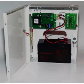   Makrai kapcsoló üzemű CCTV kamera tápegység, szünetmentes üzemmód, 3A, 5 kimenet, akkumulátorhely (12V/7Ah)