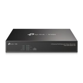   TP-link NVR rögzítő - NVR1004H-4P (4 csatorna, 4xPoE+ port; H265+, 5MP, HDMI, VGA, 2xUSB, 1x Sata(max10TB), audio)