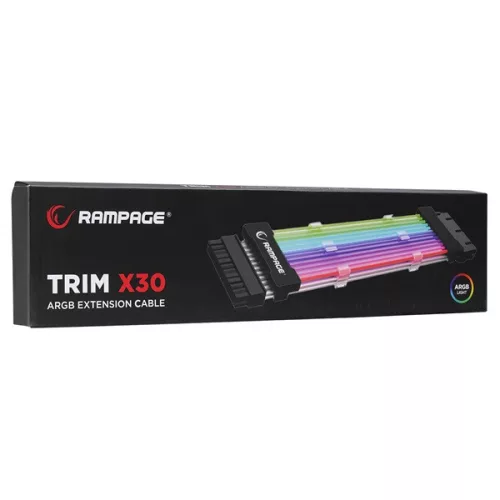Rampage Alaplapi tápkábel - TRIM X30 (18AWG ARGB ATX, 24Pin, RGB LED)