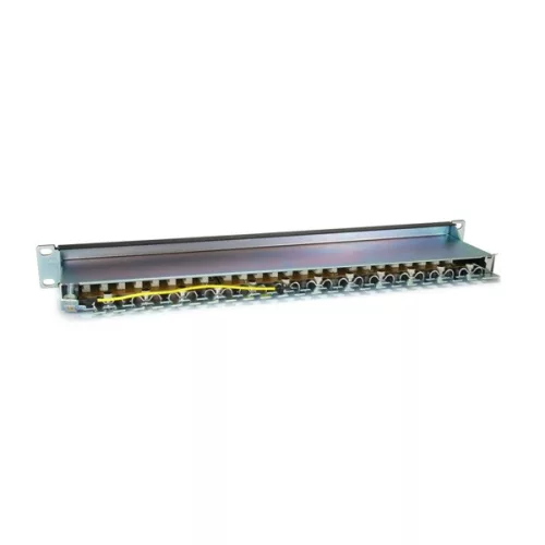 Equip Patch panel - 326625 (24 port, Cat6A, 1U, árnyékolt, fekete)