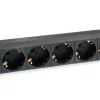 Equip Hálózati Elosztó - 333282 (Schuko, 9 Schuko, Rack 1U, 1,8m kábel, fekete)