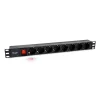 Equip Hálózati Elosztó - 333286 (C14, 8 Schuko, Rack 1U, 1,8m kábel, fekete)