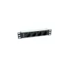 Equip Hálózati Elosztó - 333311 (Schuko, 4x Schuko, Rack 1U, 1,8m kábel, aluminium, fekete)