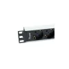 Equip Hálózati Elosztó - 333311 (Schuko, 4x Schuko, Rack 1U, 1,8m kábel, aluminium, fekete)