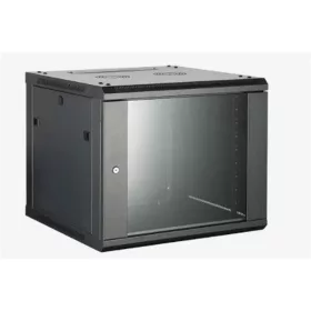   Hikvision Rackszekrény - 19" fali kivitel (12U, 600x450x635, fekete, egyrekeszes, üvegajtós, max.40 kg)