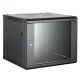 Hikvision Rackszekrény - 19" fali kivitel (9U, 600x600x500, fekete, egyrekeszes, üvegajtós, max.60 kg)