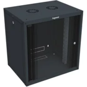   Legrand Rackszekrény - 19" fali kivitel (9U, 494x600x450, antracit,  egyrekeszes, üvegajtós, készre szerelt max: 27 kg)