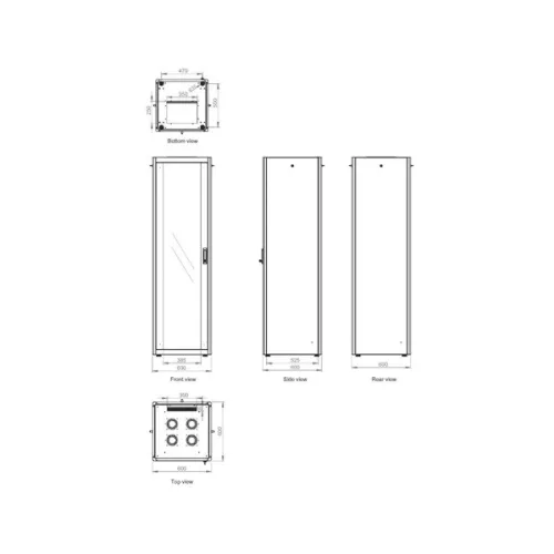 Equip Rackszekrény - EBF-22-6060-G-BAAA (19", 22U, 600x600mm, előre szerelt, szürke)