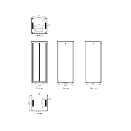 Equip Rackszekrény - EDF-32-8080-G-HJAA (19", 32U, 800x800mm, előre szerelt, szürke)