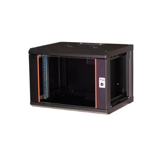 Equip Fali Rackszekrény - EPM-07-6045-B-CBAA (19", 7U, 600x450mm, előre szerelt, fekete)