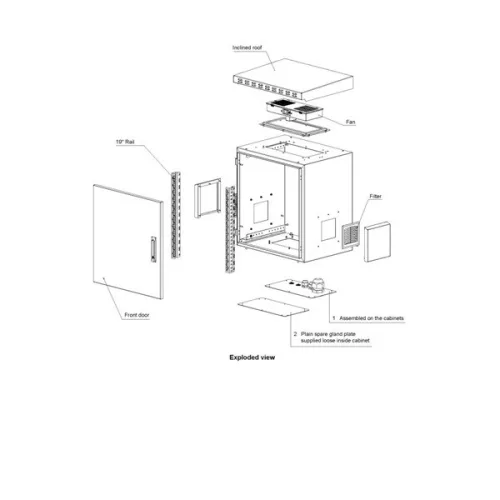 Equip Kültéri Fali Rackszekrény - ESO-22-6060-G (19", 22U, 600x600mm, előre szerelt, szürke)
