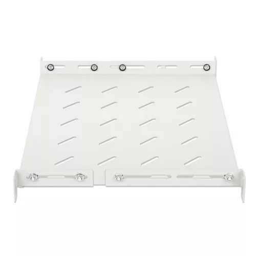 Manhattan Rackszekrény polc - 714112 (19", 1U, fix rögzítés, változtatható sínekkel: 550 - 750 mm mély, 20kg, szürke)