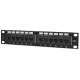 Manhattan Patch panel - CAT6 UTP árnyékolatlan patch panel, 12 portos, 10" 1U, Fekete