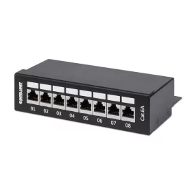   Manhattan asztali patch panel - CAT6A FTP árnyékolt patch panel, 8 portos, Fekete