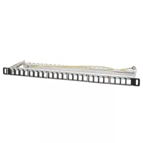   Manhattan Patch panel - Üres patch panel, 24 portos, 10" 0.5U, Fekete