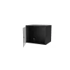 S-Link Rackszekrény - 9U 19" fali kivitel (450x530x400mm, ablakos, Flatpack, Fekete)