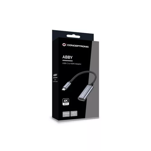Conceptronic Kábel - ABBY09G (USB-C to HDMI, 4K/60Hz, szürke)