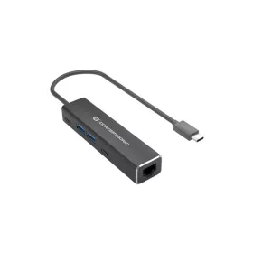   Conceptronic Kábel - ABBY13B (USB-C to RJ-45, 2xUSB-A+2xUSB-C, 1 Gbit, szürke)
