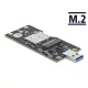Delock Átalakító - 63166 (USB 3.0 átalakító, A-típusú csatlakozóval - M.2 B kulcs, SIM-nyílással)