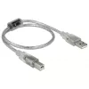 Delock Kábel - 82057 (USB2.0, A-B nyomtató kábel, apa/apa, ferrit, 0,5m)