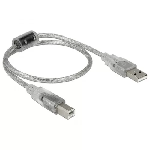 Delock Kábel - 82057 (USB2.0, A-B nyomtató kábel, apa/apa, ferrit, 0,5m)