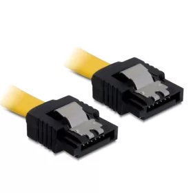   Delock Kábel - 82473 (SATA II, egyenes/egyenes csatl.(fémlappal), Max.: 3Gb/s, sárga, 0,3m)