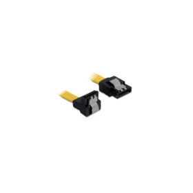   Delock Kábel - 82482 (SATA II, lefele/egyenes csatl.(fémlappal), Max.: 3Gb/s, sárga, 0,7m)