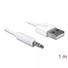   Delock Kábel - 83182 (USB kábel iPhone, Shuffle készülékhez, fehér, 1m)
